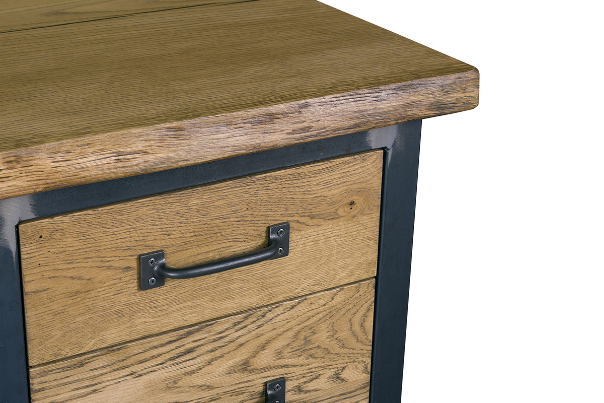 ekskluzywne biurko połączenie metalu i drewna