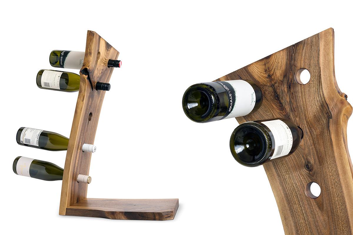 drewniany stojak na alkohol